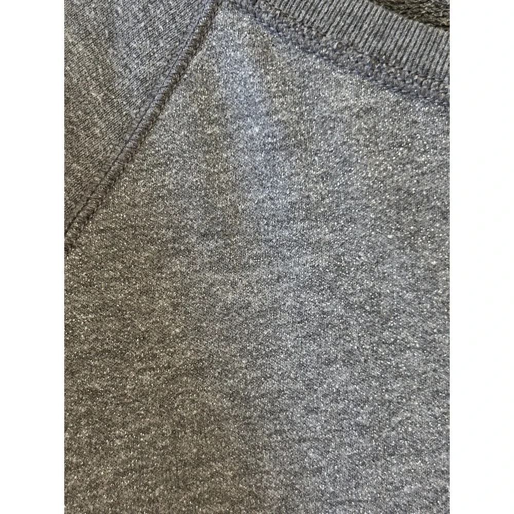 Vintage Y2K Hollister Sweatshirt Size L Gray Shimmer Raglan Scoop Neck Gull Logo